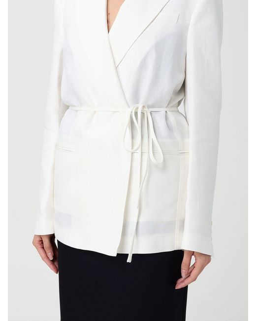 Twinset White Linen Blend Blazer