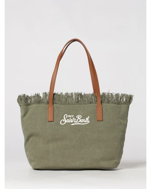 Mc2 Saint Barth Gray Cotton Bag With Embroidered Logo