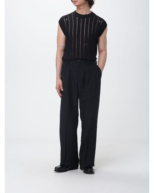 Laneus Black Wide Leg Trousers for men