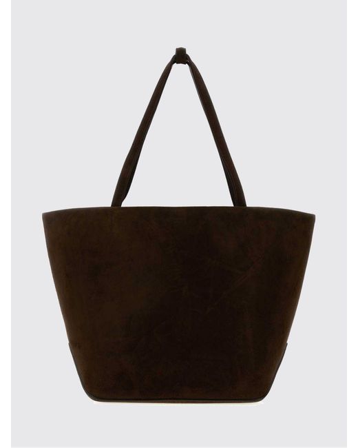 The Row Black Park Three Suede Bag