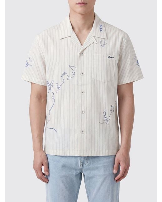 DUNST White Printed Casual Cotton Blend Shirt for men