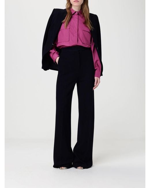 Max Mara Blue Attinia Wool Palazzo Trousers