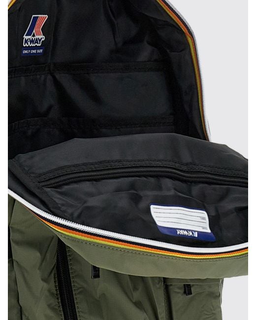 K-Way Green Ambert Ripstop Fabric Backpack for men