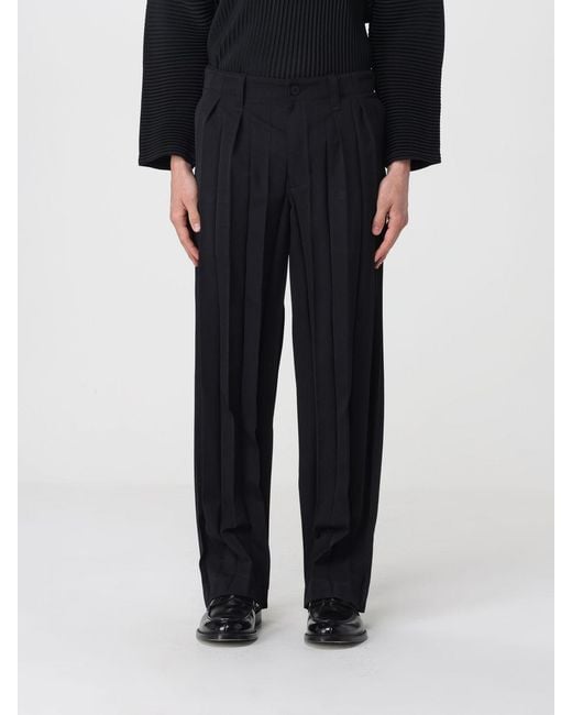 Homme Plissé Issey Miyake Black Crepe Tailored Trousers for men