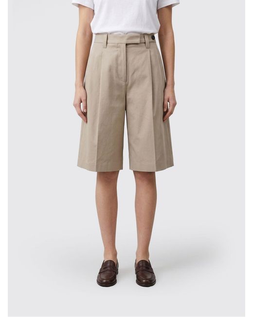 Brunello Cucinelli Natural Cotton And Linen Tailored Shorts