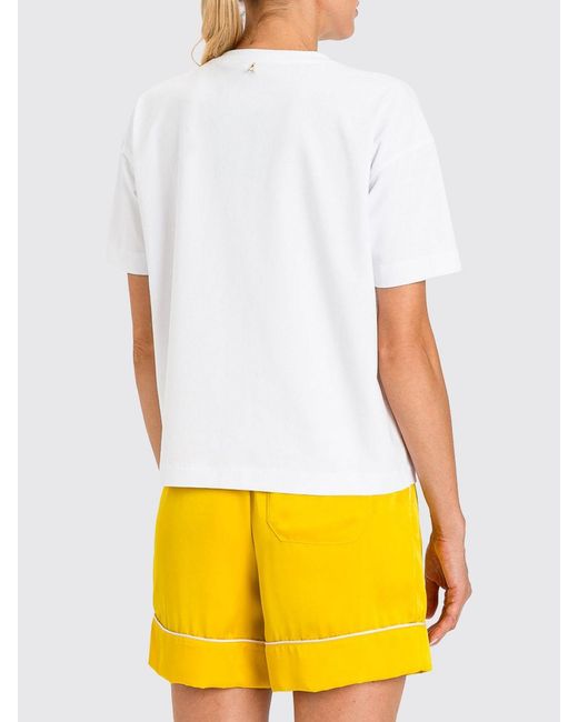 Twinset White Printed Cotton T-Shirts