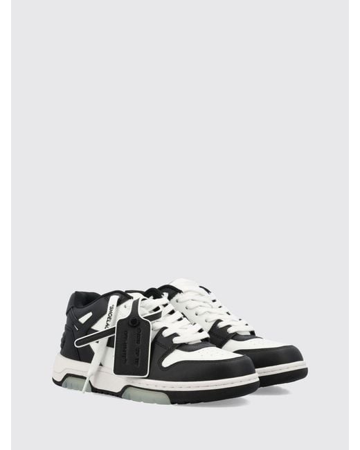 Off-White c/o Virgil Abloh White Bicolour Leather Out Of Office Low-Top Sneakers With Logo
