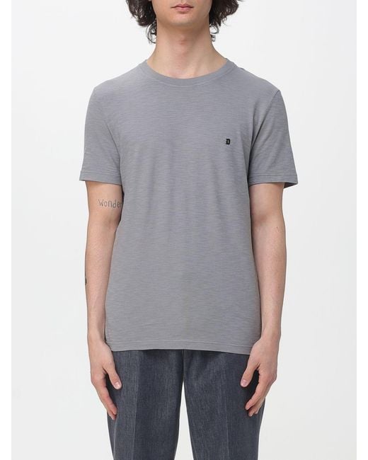 Dondup Gray Cotton Crew Neck T-Shirt for men