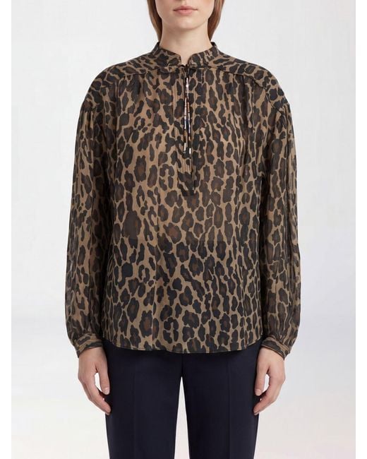 Bazar Deluxe Brown Printed Viscose Blouse