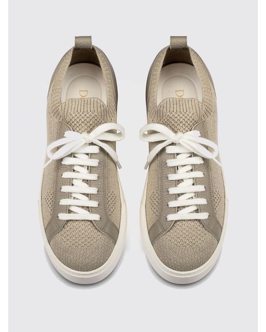 Doucal's Natural Technical Crochet Fabric And Leather Sneakers for men