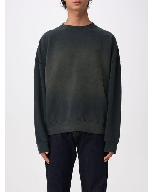 Golden Goose Deluxe Brand Gray Cotton Crewneck Sweatshirt With Gradient Effect for men