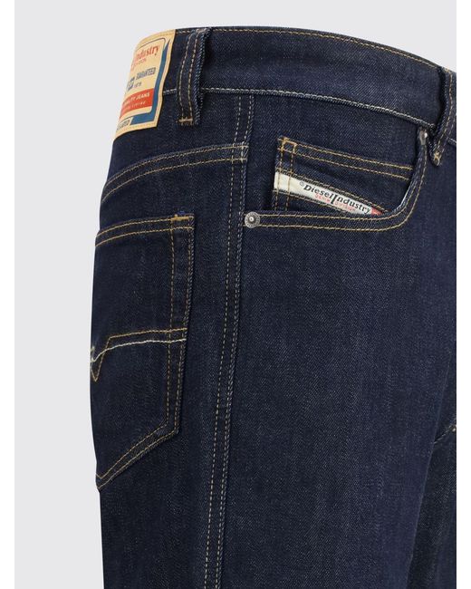 DIESEL Blue 5-Pocket Cotton Denim Jeans for men