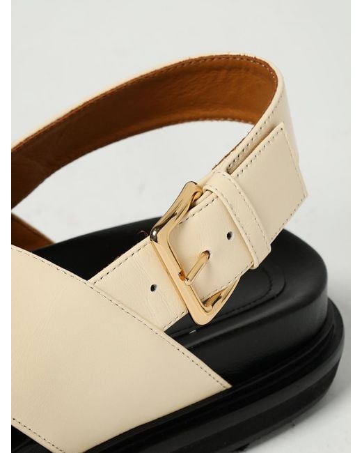 Marni Black Crossstrap Leather Platform Sandals
