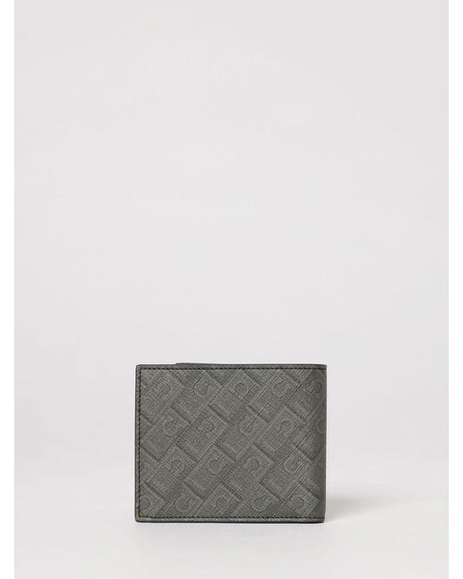 Ferragamo Gray Monogram Synthetic Leather Wallet for men