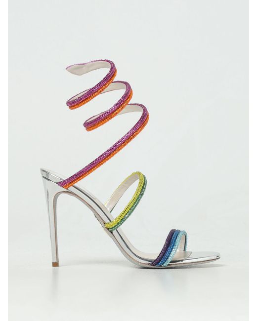 Sandales plates Rene Caovilla en coloris Multicolor