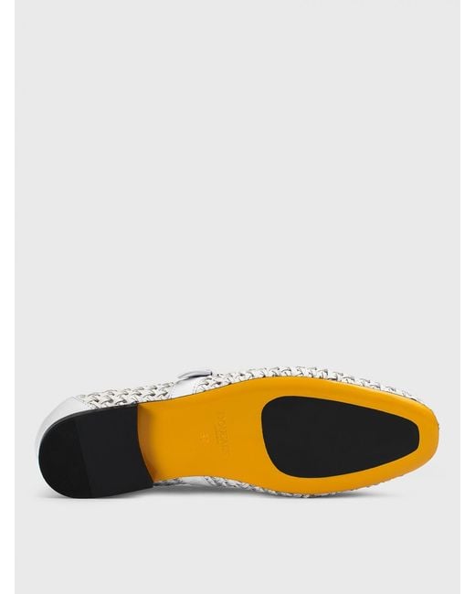 Doucal's White Woven Nappa Leather Ballerinas