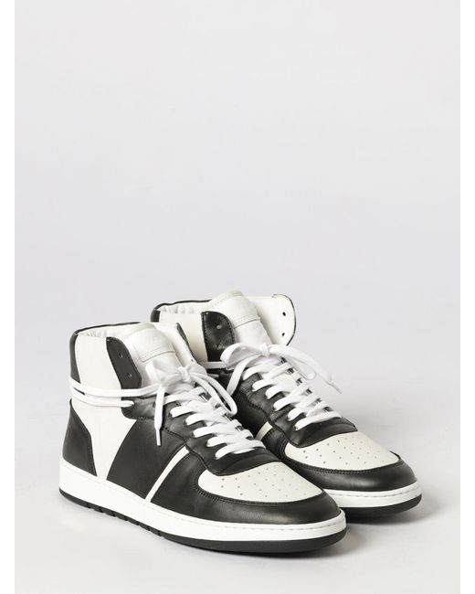Collegium White Destroyer Bicolor Leather High-Top Sneakers With Perforated Toe for men