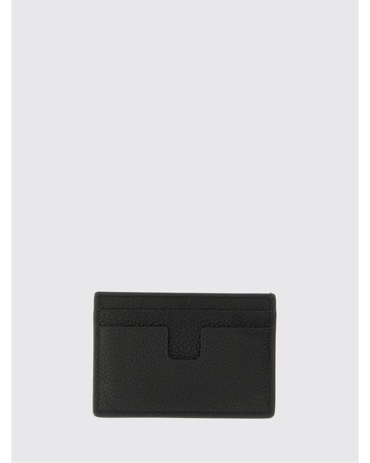Tom Ford White Hammered Leather Card Holder for men