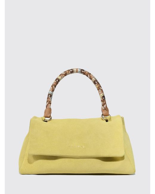 Orciani Yellow Sveva Longuette Suede Bag