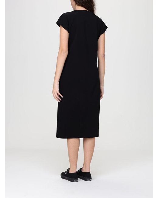 EA7 Black Stretch Cotton T-Shirt Dress