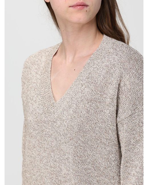 Kangra Gray Cotton Blend V-Neck Sweater