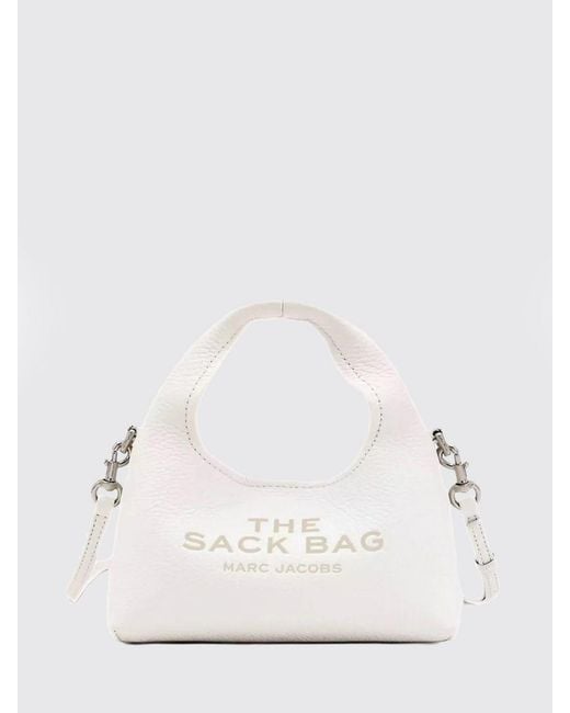 Marc Jacobs Natural The Sack Mini Hammered Leather Top Handle Bag With Pouch