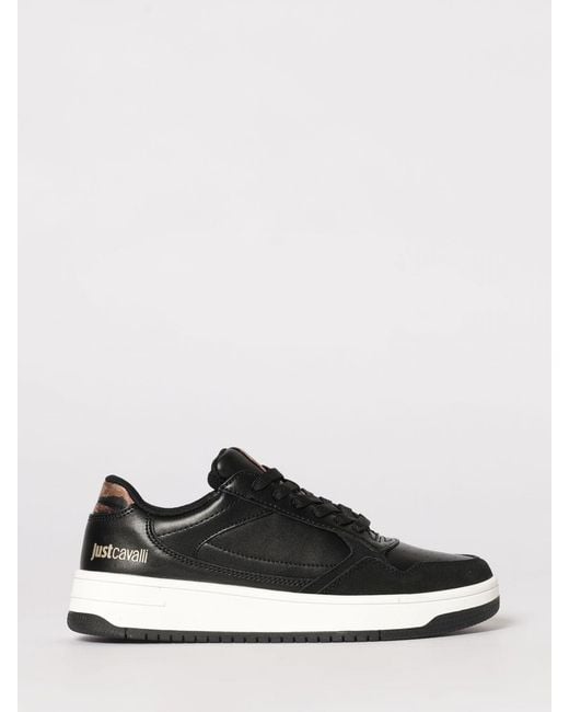 Just Cavalli Black Leather Sneakers