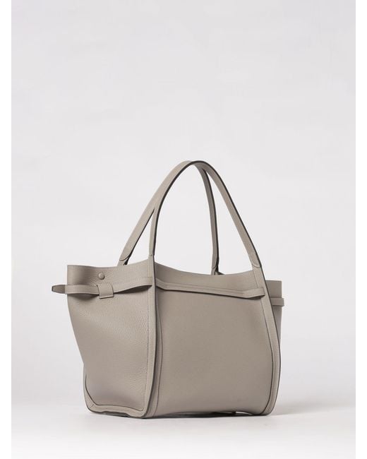 Tod's Natural Medium Grained Leather Shopping Bag