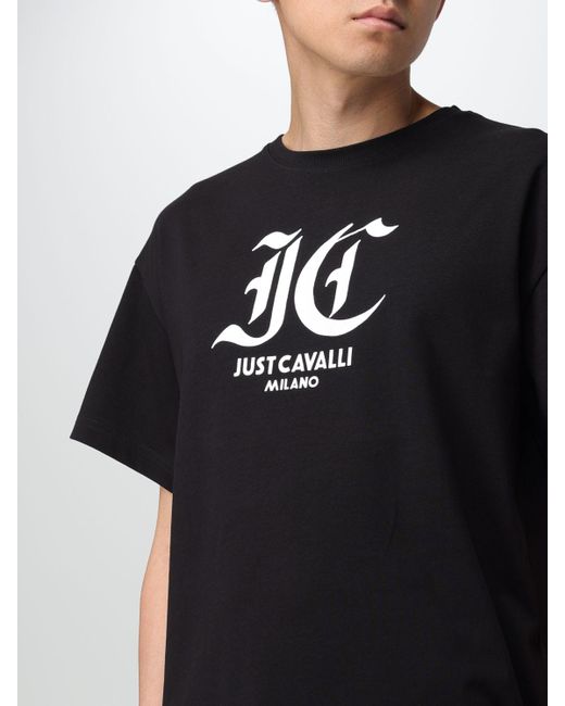 T-shirt Monogram di Just Cavalli in Black da Uomo