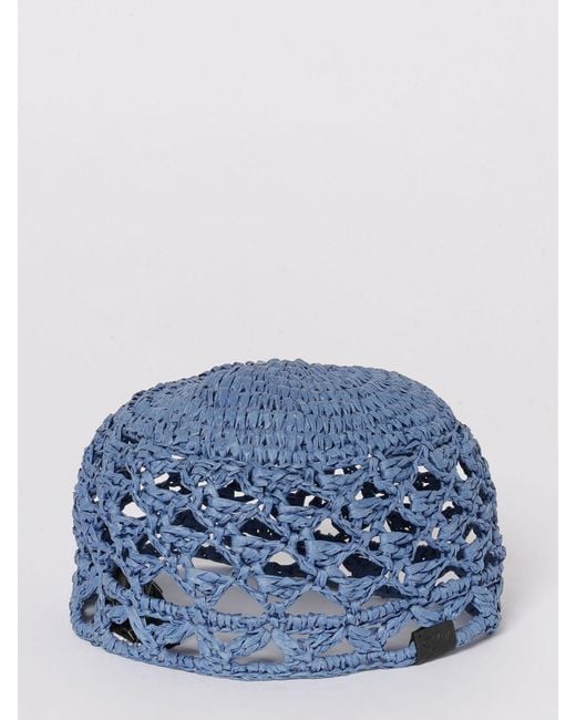 Emporio Armani Blue Crocheted Hat