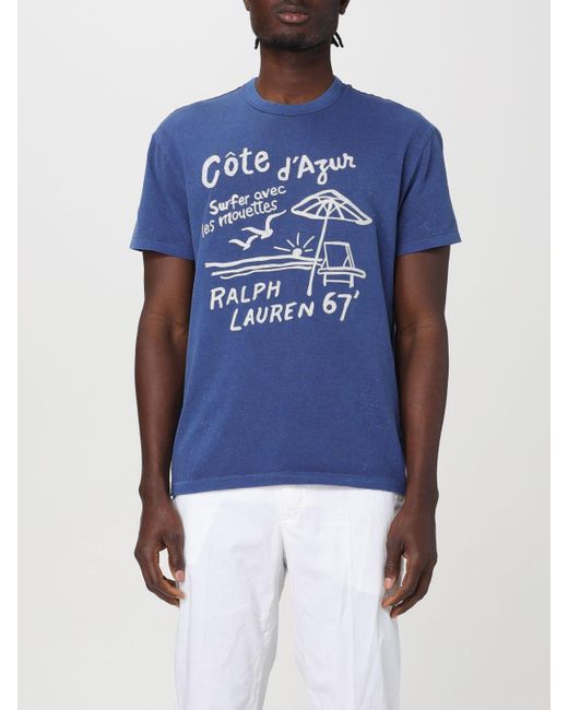 T-shirt in cotone con stampa grafica di Polo Ralph Lauren in Blue da Uomo