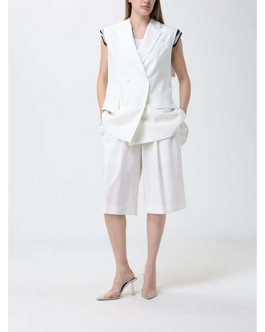 MEIMEIJ White Viscose Blend Shorts