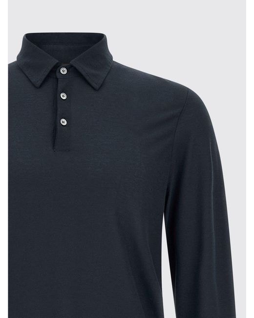Incotex Blue Cotton Polo Shirt for men