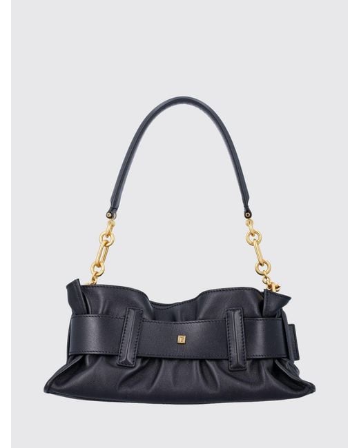 Balmain White Anthem Mini Ruched Leather Bag By