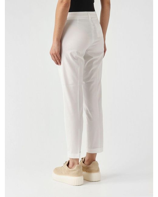 Fay White Cotton Chino Trousers