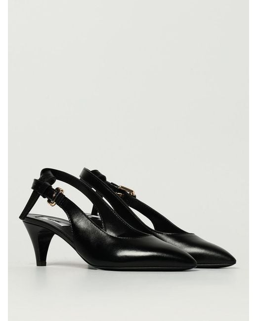 Moschino Couture Black Leather Slingback