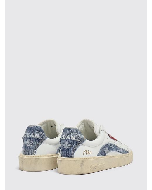 DSquared² White Rider Leather Sneakers for men