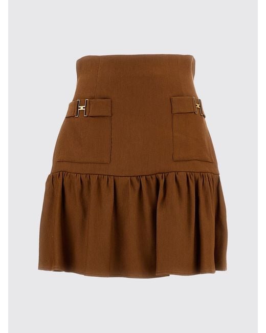 Elisabetta Franchi Brown Mini Skirt