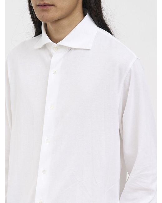 Paolo Pecora White Classic Poplin Shirt for men