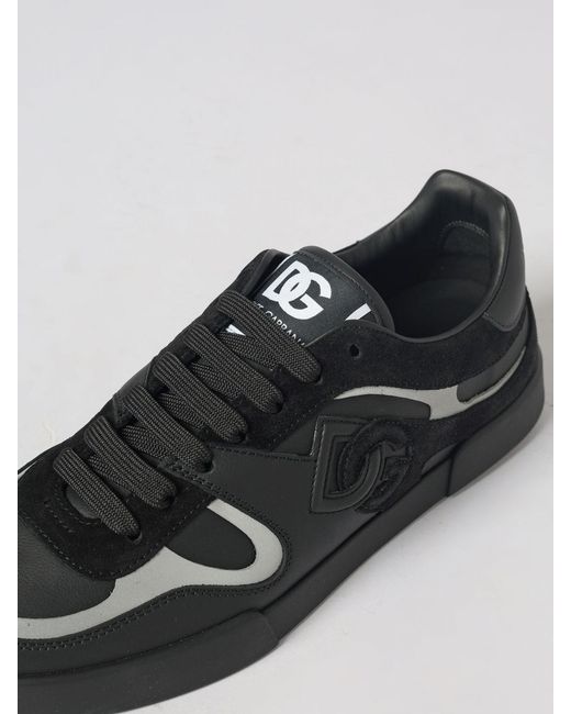 Dolce & Gabbana White Dolce &Amp Gabbana Portofino Bicolor Calf Leather Sneakers With Dg Monogram for men