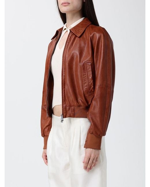Pinko Brown Leather Jacket