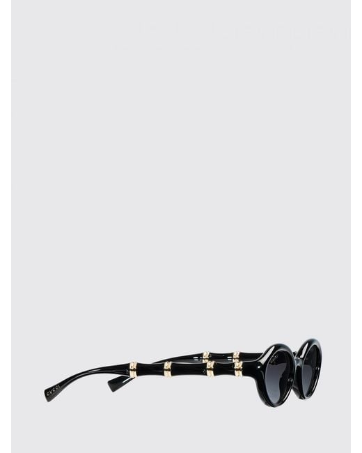 Gucci White Bamboo Effect Acetate Sunglasses