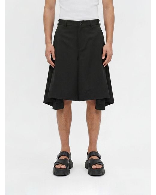 Comme des Garçons Black Comme Des GarÇ Ons Homme Plus Asymmetrical Design Tailored Wool Shorts for men