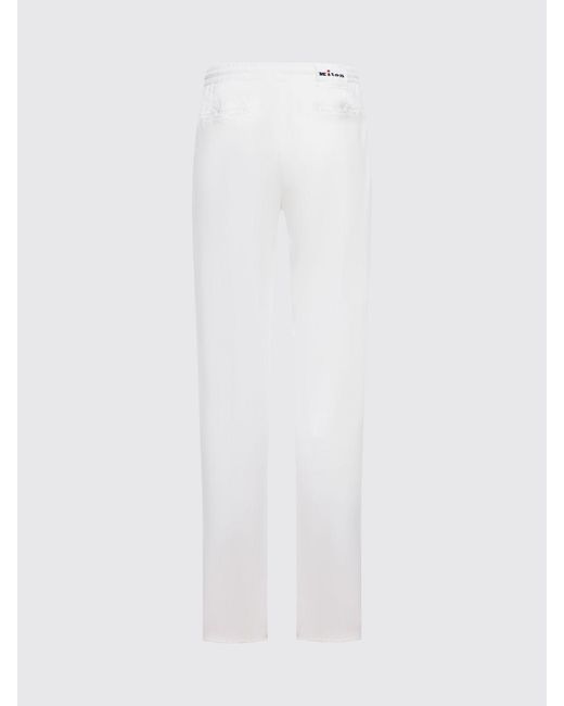 Kiton White Denim Straight Jeans for men