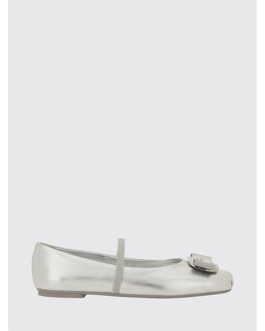 Ferragamo White Flat Shoes