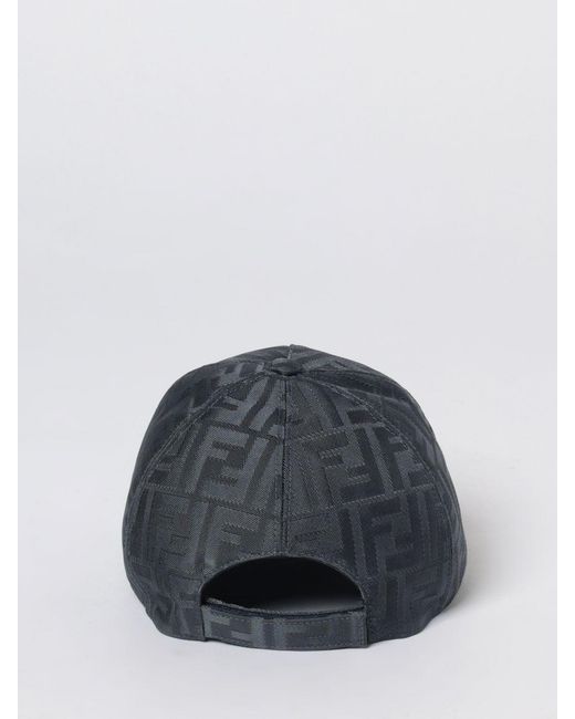 Fendi Ff Hut Aus Jacquard-Nylon Und Leder in Blue für Herren