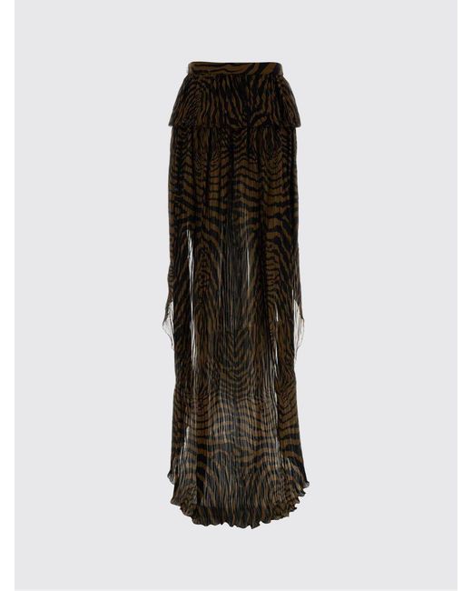 Blumarine Brown Printed Viscose Asymmetric Skirt