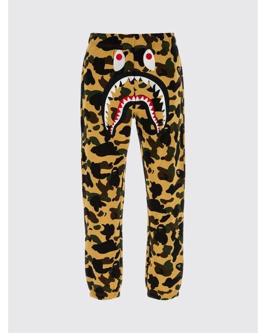 A Bathing Ape Black Camouflage Cotton Jogging Trousers for men