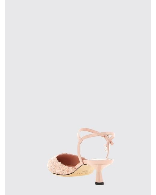 Jimmy Choo Pink Aren Tweed And Patent Leather Slingback