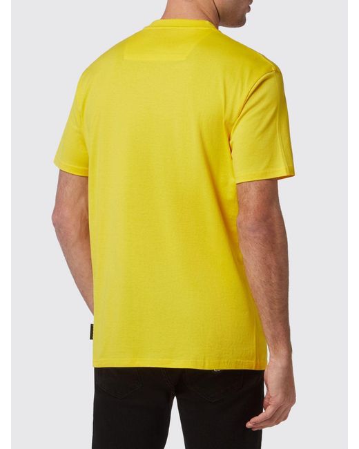 Philipp Plein Yellow Cotton T-Shirt With Skull Print And Monogram Motif for men